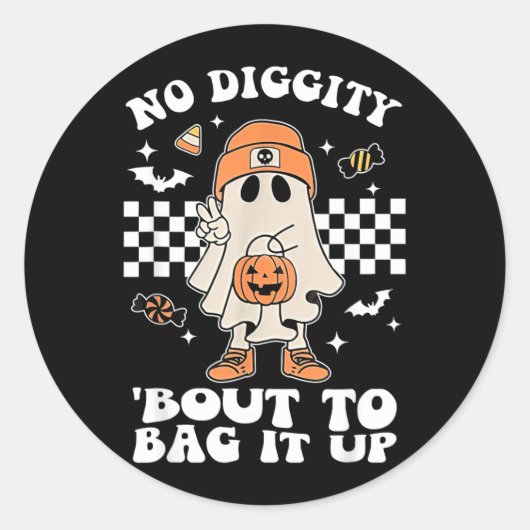 Diggity Wird Halloween-Spooky-Ghosteinsacken Runder Aufkleber (Vorderseite)