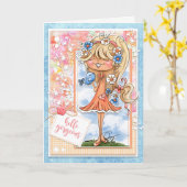 Digi Doodles Hello Gorgeous Grußkarte Karte (Gelbe Blume)