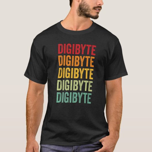 Digibyte Crypto Rainbow Text T-Shirt (Vorderseite)