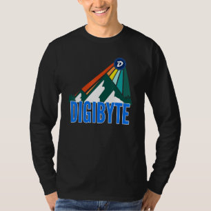 Digibyte Dgb Crypto Mountain Sun Rays Cryptocurren T-Shirt