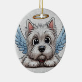 DigiPups West Highland Terrier Dog Beach Scene Keramik Ornament (Rechts)