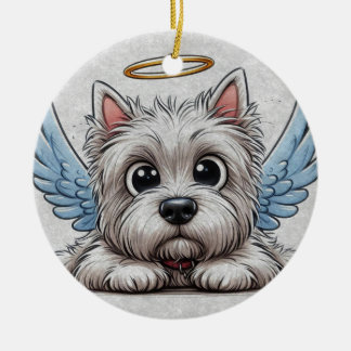 DigiPups West Highland Terrier Dog Beach Scene Keramik Ornament