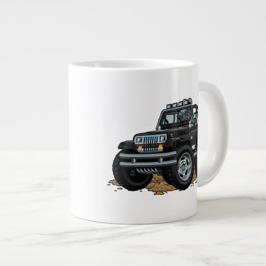 DigiRods Rat Rod Racer Black 4x4 Off Road Vehicle Jumbo-Tasse (Vorderseite Rechts)