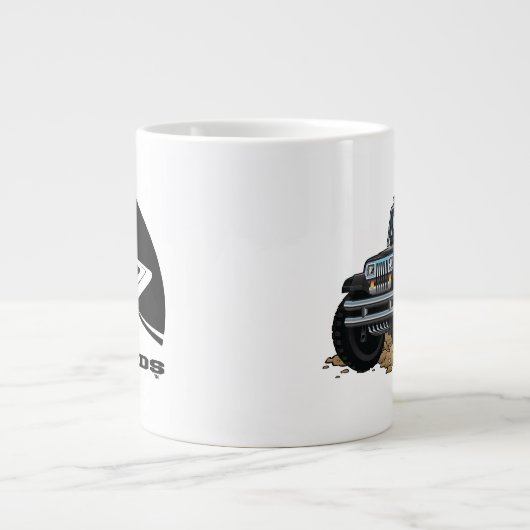 DigiRods Rat Rod Racer Black 4x4 Off Road Vehicle Jumbo-Tasse (Vorderseite)