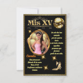 digital 15th birthday card, black and gold einladung (Vorderseite)