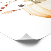 DIGITAL 80. Geburtstag Pumpkin Herbstlaub Willkomm Poster (Ecke)