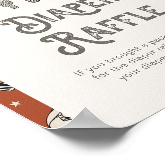 Digital 8 x 10 Western Diaper Raffle Sign Poster (Ecke)