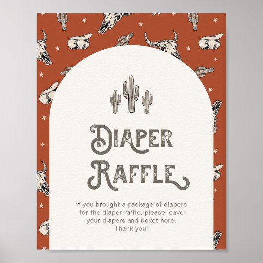 Digital 8 x 10 Western Diaper Raffle Sign Poster (Vorne)