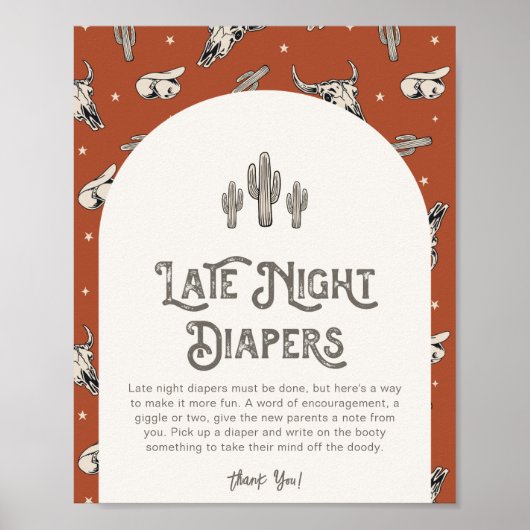 Digital 8x10 Western Späte Night Diapers signieren Poster (Vorne)