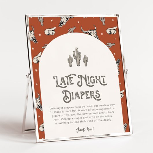 Digital 8x10 Western Späte Night Diapers signieren Poster