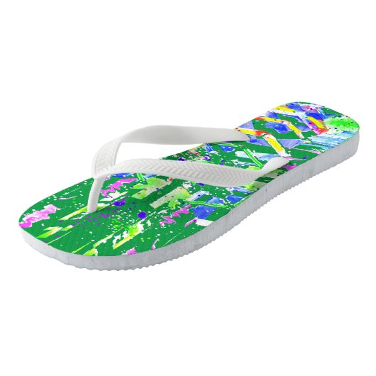 Digital abstract art we call it chaos High-Top Badesandalen (Schrägansicht)