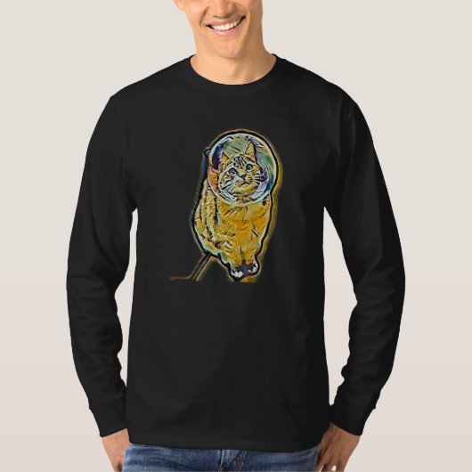 Digital Abstract Painting Of A Cat 4 T-Shirt (Vorderseite)