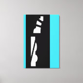 Digital Abstrakt Black, White & Aqua Canvas Print Leinwanddruck (Vorderseite)
