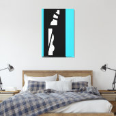 Digital Abstrakt Black, White & Aqua Canvas Print Leinwanddruck (Insitu (Schlafzimmer))
