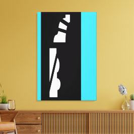 Digital Abstrakt Black, White & Aqua Canvas Print Leinwanddruck