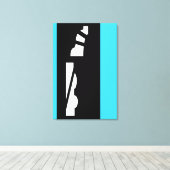 Digital Abstrakt Black, White & Aqua Canvas Print Leinwanddruck (Insitu (Holzboden))