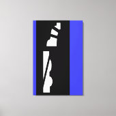 Digital Abstrakt Black, White & Blue Canvas Print Leinwanddruck (Vorderseite)