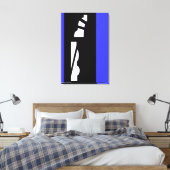 Digital Abstrakt Black, White & Blue Canvas Print Leinwanddruck (Insitu (Schlafzimmer))