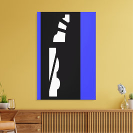 Digital Abstrakt Black, White & Blue Canvas Print Leinwanddruck
