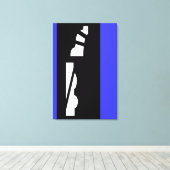 Digital Abstrakt Black, White & Blue Canvas Print Leinwanddruck (Insitu (Holzboden))