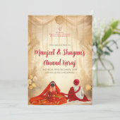 Digital Anand Karaj lädt Sikh zu Einladungen ein (Stehend Vorderseite)