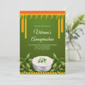 Digital Annaprashan lädt Reis fütternd ein zu lade Einladung (Stehend Vorderseite)