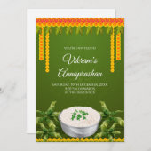 Digital Annaprashan lädt Reis fütternd ein zu lade Einladung (Vorne/Hinten)