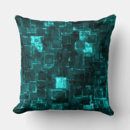 Digital Aqua Glimmer Tiles Kissen