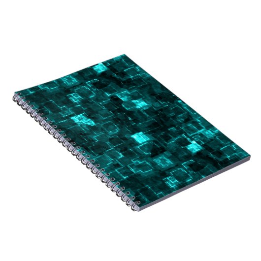 Digital Aqua Glimmer Tiles Notizblock (Rechte Seite)