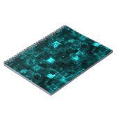 Digital Aqua Glimmer Tiles Notizblock (Linke Seite)