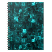 Digital Aqua Glimmer Tiles Notizblock (Vorderseite)