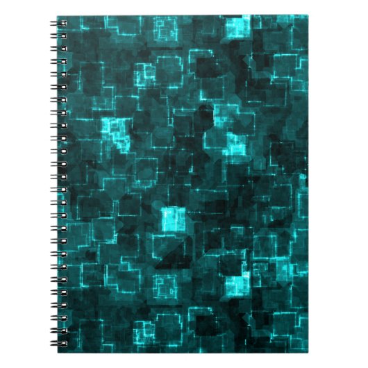 Digital Aqua Glimmer Tiles Notizblock (Vorderseite)