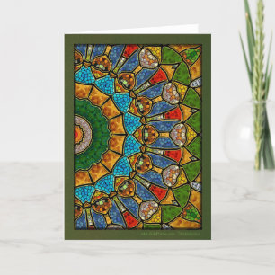 Digital Aquamarine Mandala Feiertagskarte