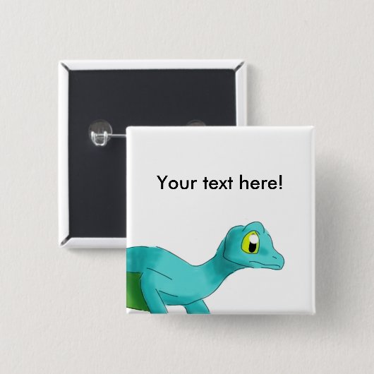 Digital Aquarell Winged Gecko-Tier Button (Vorne & Hinten)