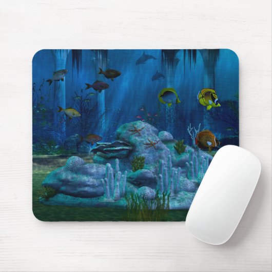 Digital Aquarium in Deep Sea 3D Mousepad (Mit Mouse)