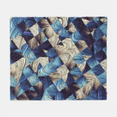 Digital Art Blue Abstrakt Squares Fleecedecke (Vorderseite (Horizontal))