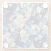 Digital Art Blue Abstrakt Squares Glasuntersetzer (Rückseite)