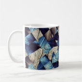Digital Art Blue Abstrakt Squares Kaffeetasse (Links)