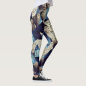 Digital Art Blue Abstrakt Squares Leggings (Rechts)