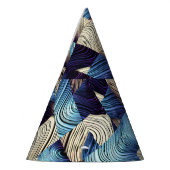 Digital Art Blue Abstrakt Squares Partyhütchen (Links)