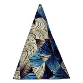 Digital Art Blue Abstrakt Squares Partyhütchen (Rechts)