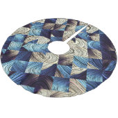 Digital Art Blue Abstrakt Squares Polyester Weihnachtsbaumdecke (Schrägansicht)