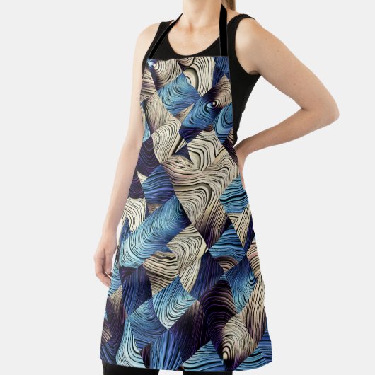 Digital Art Blue Abstrakt Squares Schürze (InSitu)