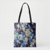 Digital Art Blue Abstrakt Squares Tasche (Vorderseite)