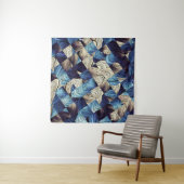 Digital Art Blue Abstrakt Squares Wandteppich (Beispiel)