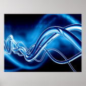 Digital Art - Blue Sine Waves Poster (Vorne)