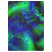 Digital Art Blue und Green Abstrakt Patches Klemmbrett (Rückseite)