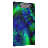 Digital Art Blue und Green Abstrakt Patches Klemmbrett (Rechts)