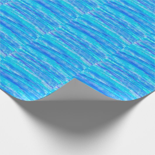 Digital Art Blue und Lila Waves Abstrakt Geschenkpapier (Ecke)