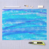 Digital Art Blue und Lila Waves Abstrakt Seidenpapier (Handwerk)